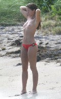 Rebecca Gayheart nude in Topless sunbathing