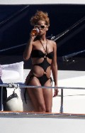 Rihanna in black bikini