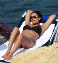 Rosario Dawson in black bikini
