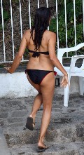 Rosario Dawson in black bikini