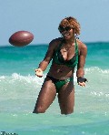 Serena Williams in green bikini