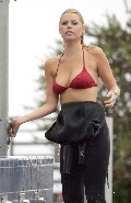 Sophie Monk in red bikini