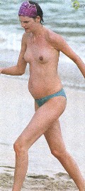 Stella Tennant nude in Topless swimming