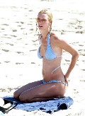 Uma Thurman in bikini at the beach
