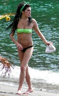 Amy Winehouse in green bikini