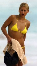 Anna Kournikova nude in Pulling Down Bikini Bottoms