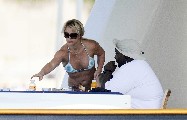 Britney Spears in green bikini