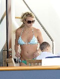 Britney Spears in green bikini