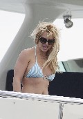 Britney Spears in green bikini
