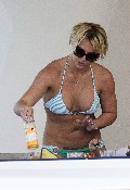 Britney Spears in green bikini