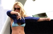 Britney Spears in green bikini