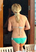 Britney Spears in green bikini