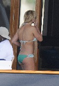 Britney Spears in green bikini