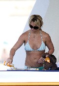 Britney Spears in green bikini