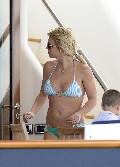 Britney Spears in green bikini