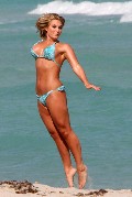 Brooke Hogan in blue bikini