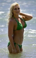 Brooke Hogan in green bikini