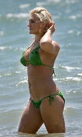 Brooke Hogan in green bikini