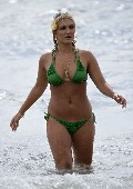 Brooke Hogan in green bikini