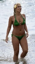 Brooke Hogan in green bikini