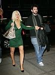 Christina Aguilera in Christina in green dress and cleavage