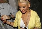 Christina Aguilera in Christina's white see through dress top
