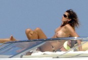 Cindy Crawford nude in topless on a yacht