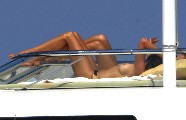 Cindy Crawford nude in topless on a yacht