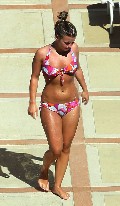 Coleen McLoughlin in bikini by the pool