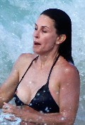 Courteney Cox nude in bikini nipple slip