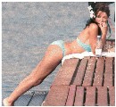 Dannii Minogue in blue bikini