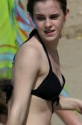 Emma Watson nude in black bikini