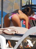 Eva Longoria in bikini at the beach