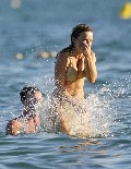 Geri Halliwell in gold bikini