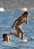 Geri Halliwell in gold bikini