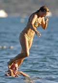 Geri Halliwell in gold bikini