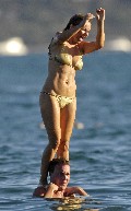 Geri Halliwell in gold bikini