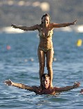 Geri Halliwell in gold bikini