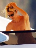 Heidi Klum nude in topless on a yacht