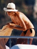 Heidi Klum nude in topless on a yacht