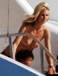 Heidi Klum nude in topless on a yacht