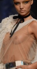 Miranda Kerr in catwalk see through