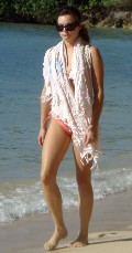 Jennifer Morrison in red bikini