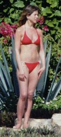 Jennifer Aniston in red bikini