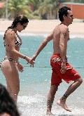Jennifer Lopez in bikini at the beach