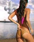 Jessica Alba in bikini at the beach