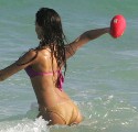 Jessica Alba in bikini at the beach