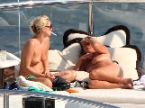 Kate Moss nude in topless on a yacht