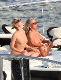 Kate Moss nude in topless on a yacht
