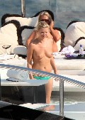 Kate Moss nude in topless on a yacht